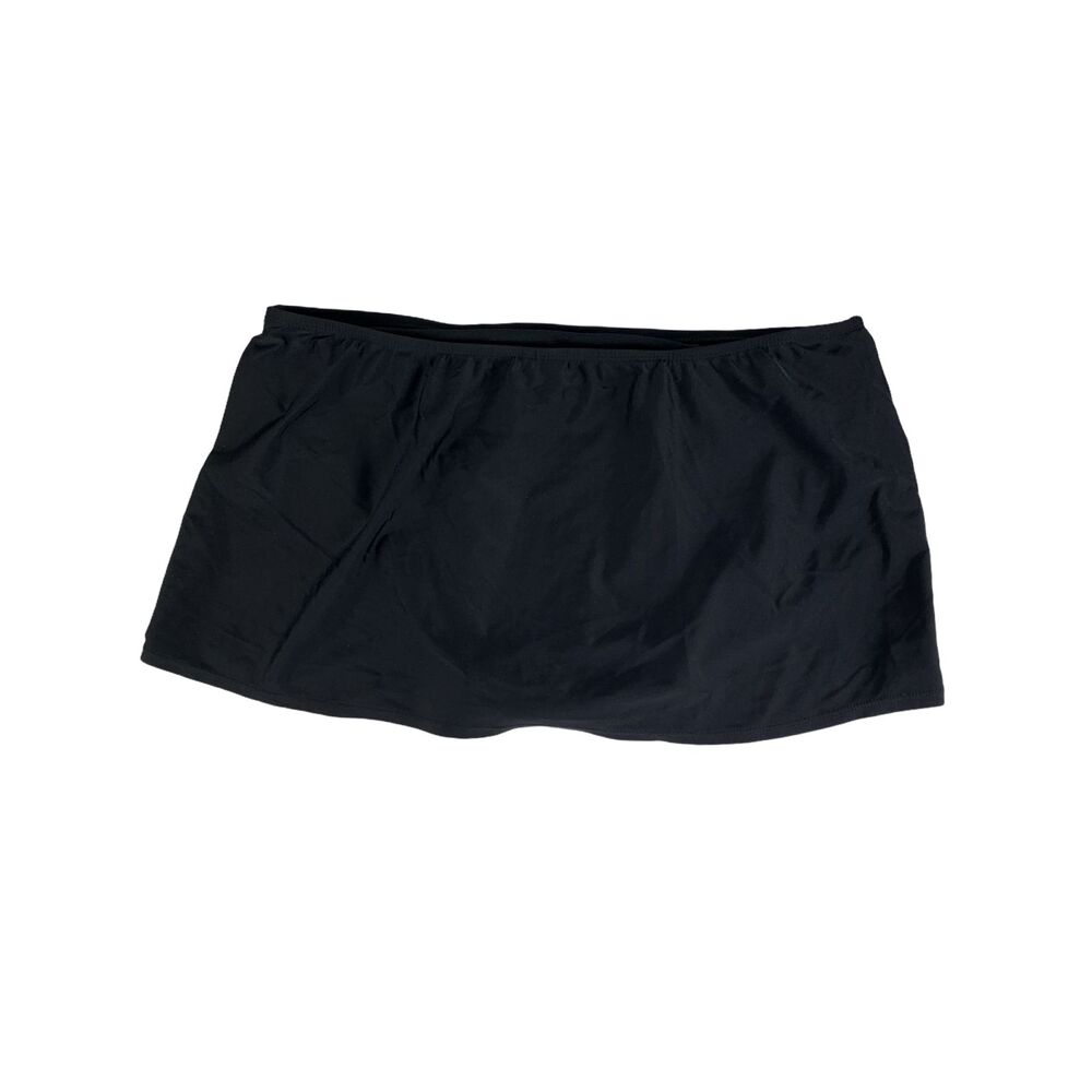 Catalina XL 16 18 Black Swim Skirt with Brief Wear Slim Slimming faux wrap Large